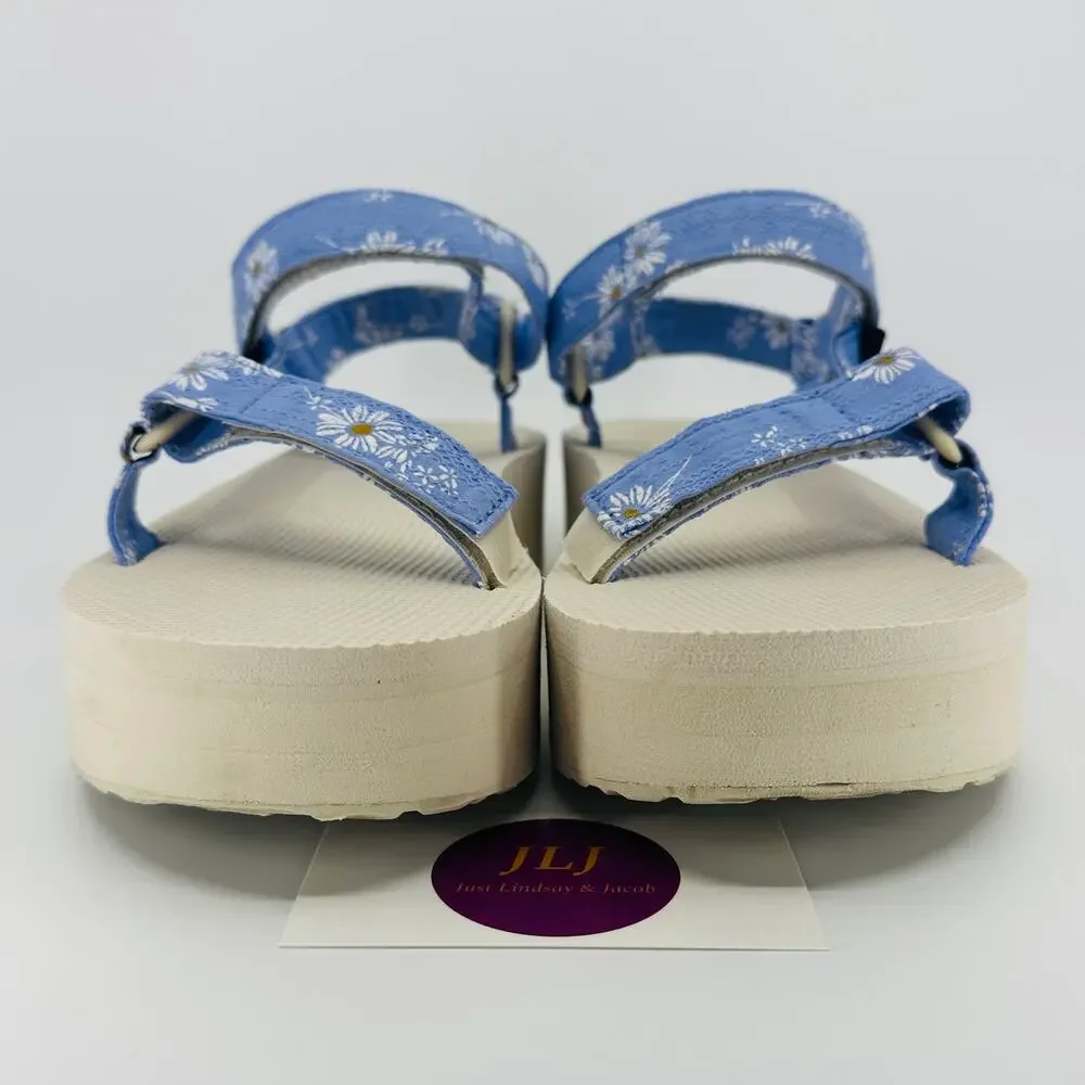 Teva Womens Flatform Universal Gloriosa Periwinkle Flower Sandals 1125203 Size 9 - Picture 2 of 11